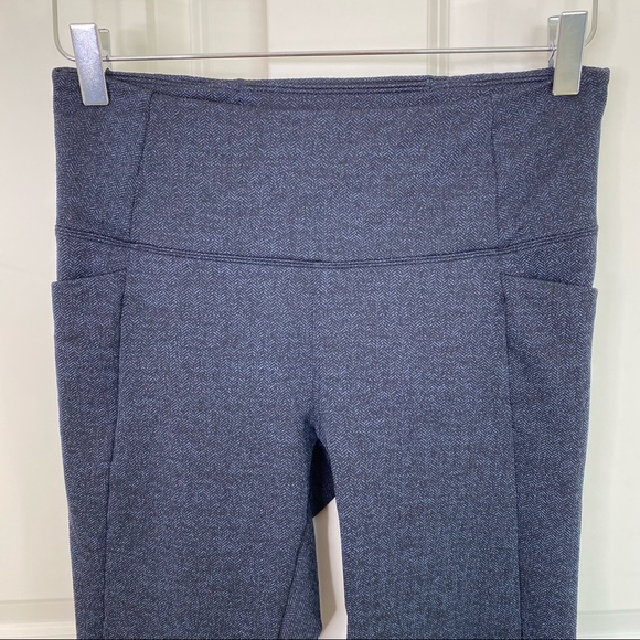 Athleta Leggings Small Herringbone Mercer Tight blue Black running women’s - Picture 7 of 14